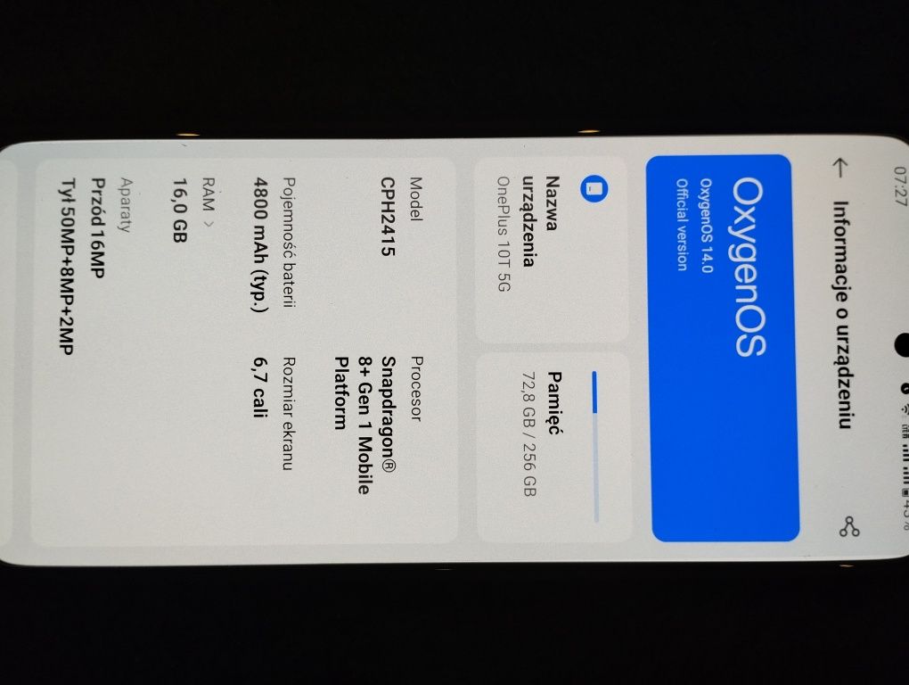 OnePlus 10T 5g 16/256