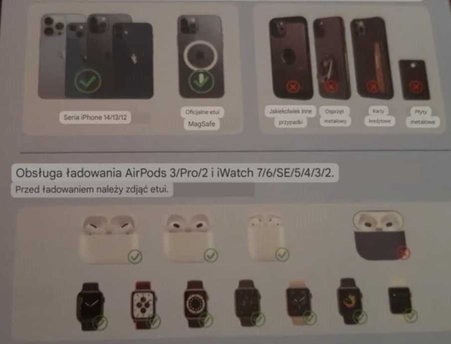 Bezprzewodowa ładowarka indukcyjna 3w1