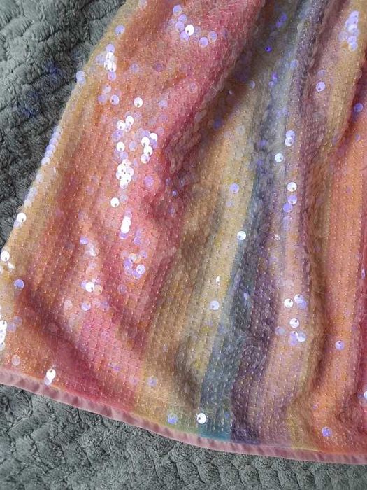 Cekinowa spódniczka tęczowa rozmiar 140 cm H&M