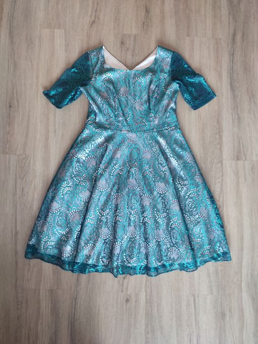 Sukienka zielona koronka rozm.46/48