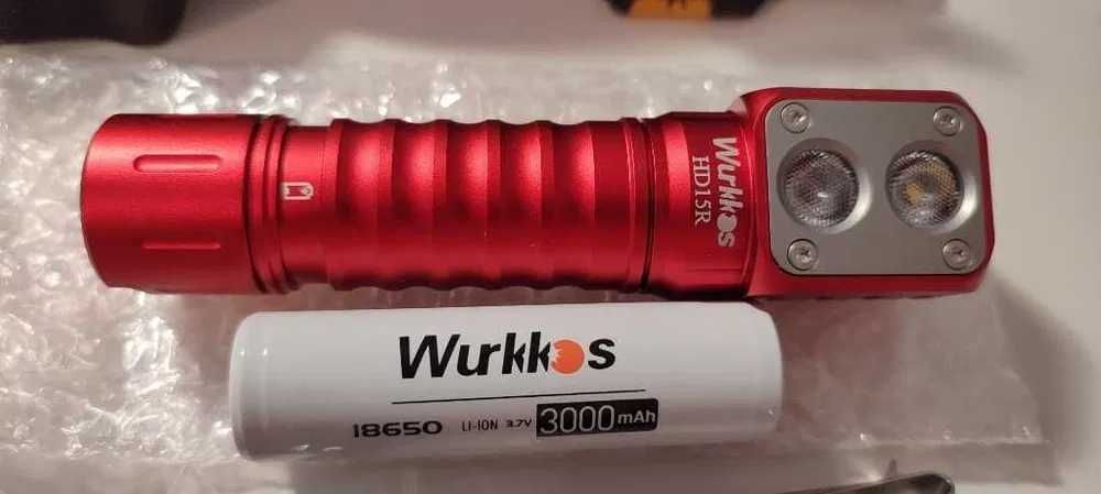 latarka Wurkkos HD15R 2x LED dioda biała + czerwona USB-C + ORI AKU