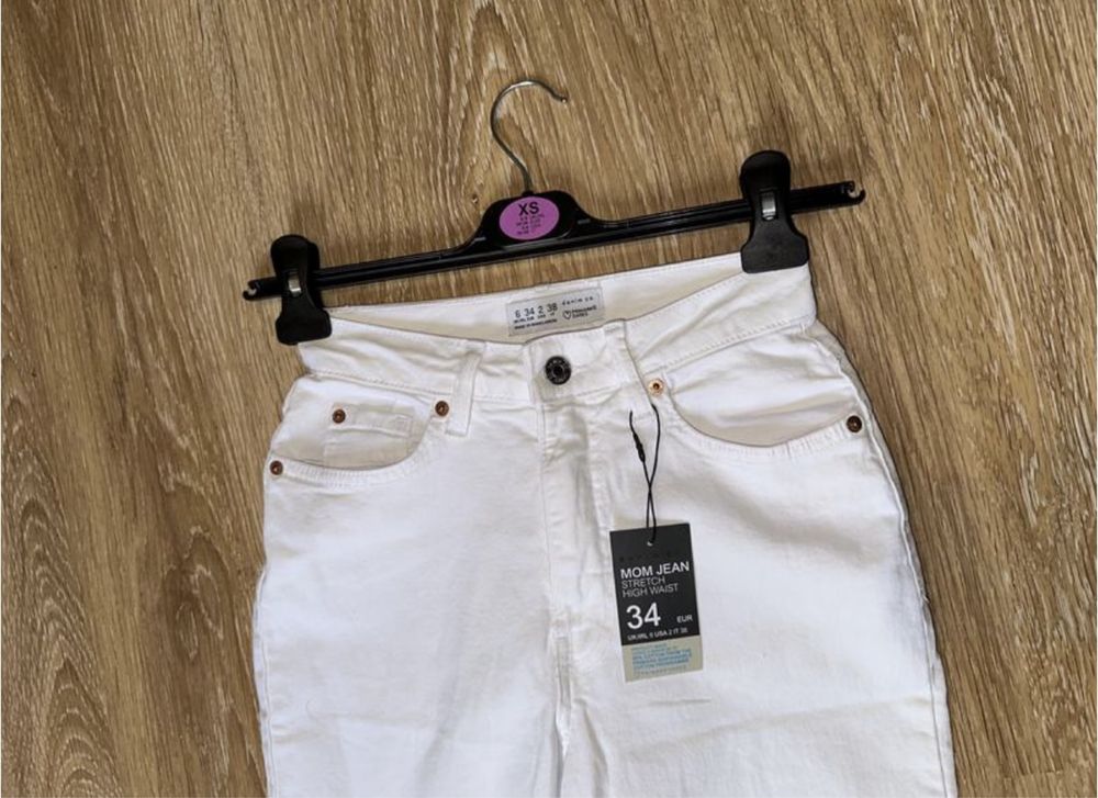 Білі джинси mom жіночі primark