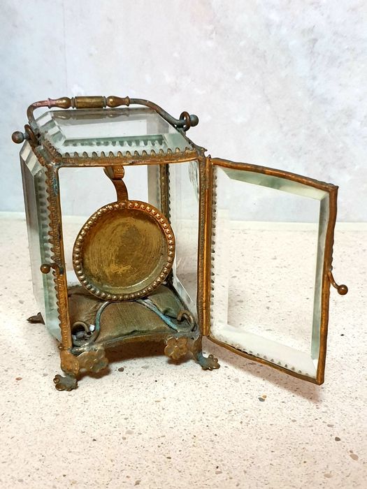 Fantástica antiga vitrine francês para relógio de bolso