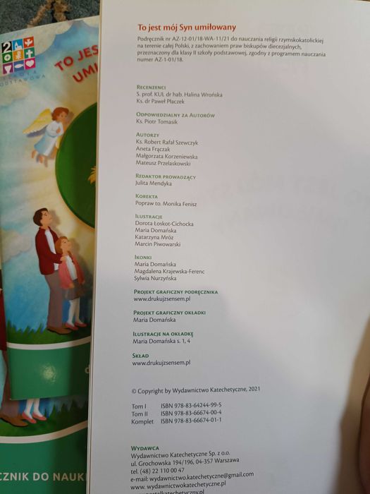 Podręcznik do religii dla klasy 2 część 1 i 2 + domownik