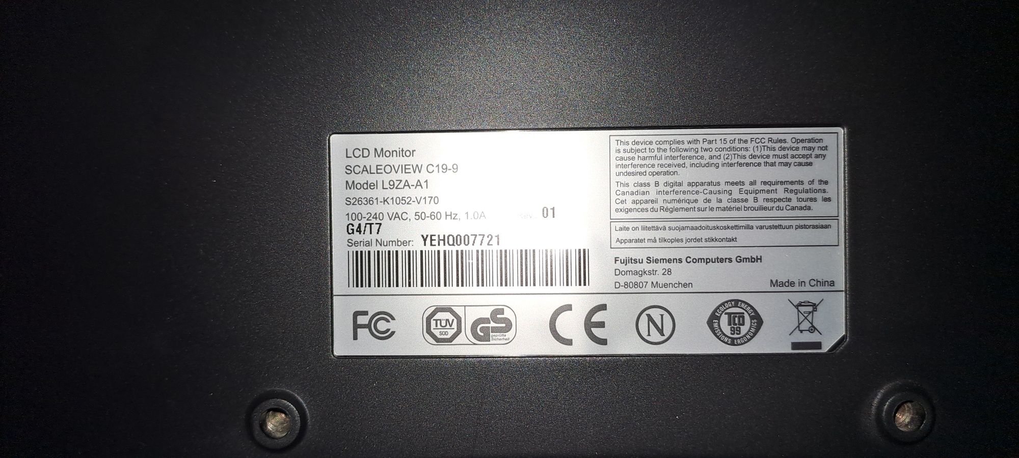 Ecra lcd Fujitsu 19 polegadas