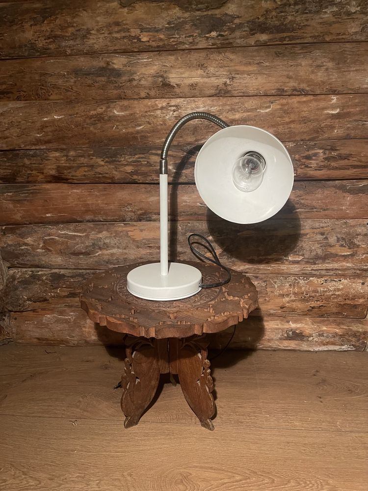 Lampa Polam biurkowa Biała Loft PRL Retro z lat 80 Vintage