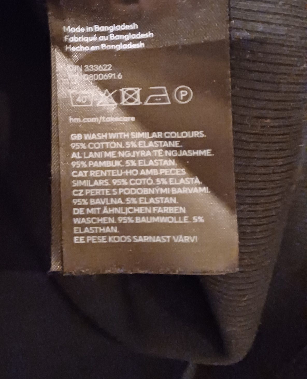 H&M czarna bawełniana dopasowana bluzka prążkowany materiał