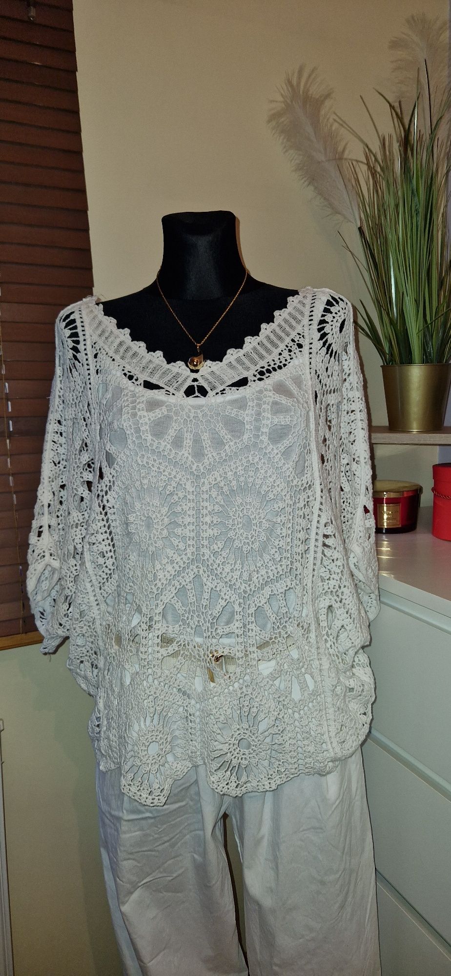 Bluzka ażurek boho