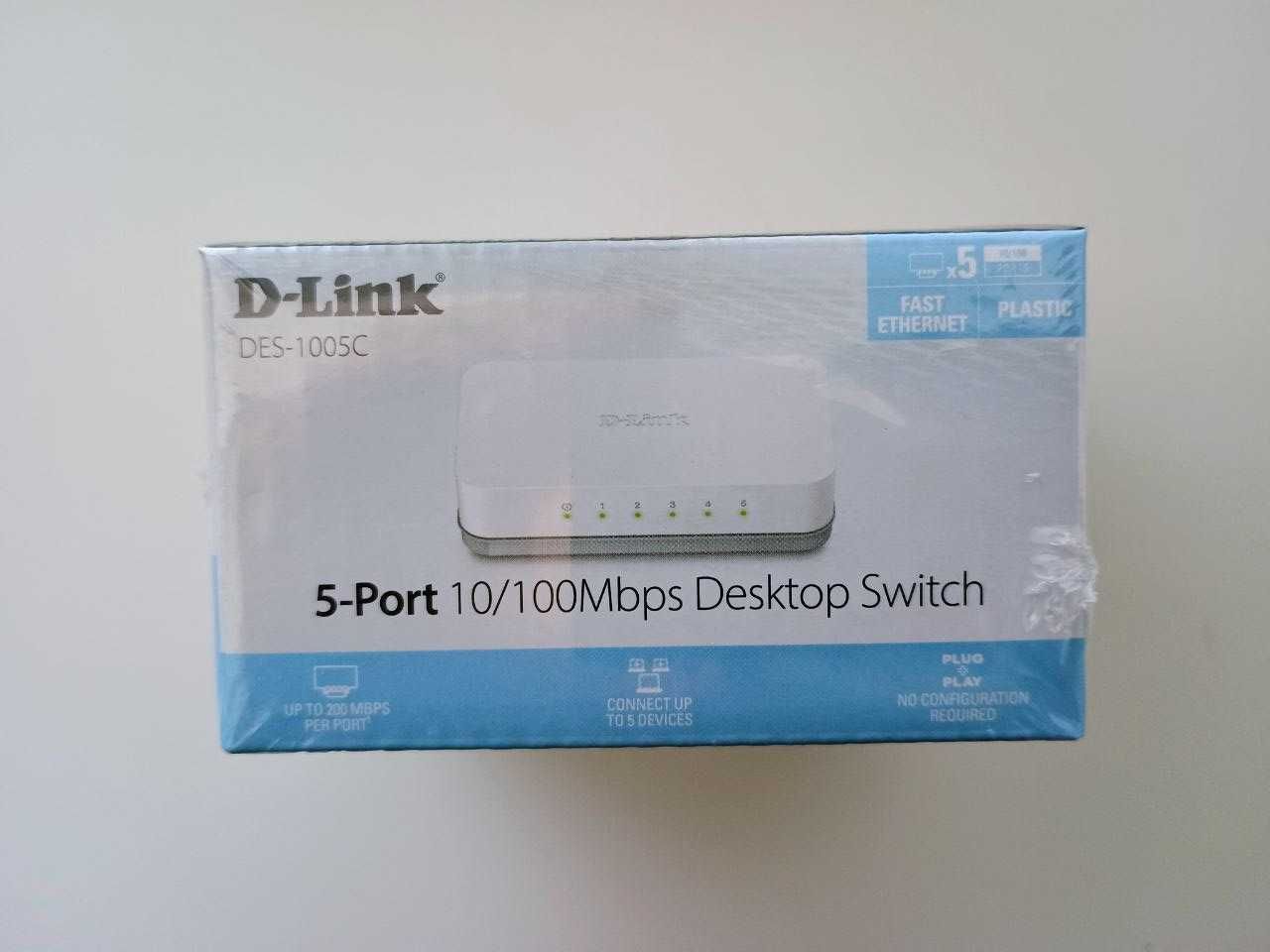 Світч/комутатор 5 портів 100 Мбіт D-Link DES-1005C