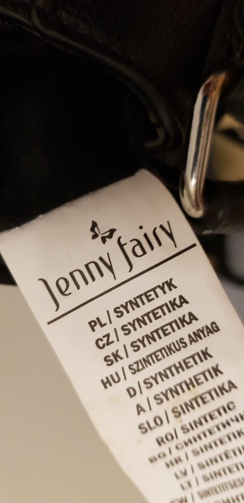 Jenny Fairy, czarna torebka na długim pasku