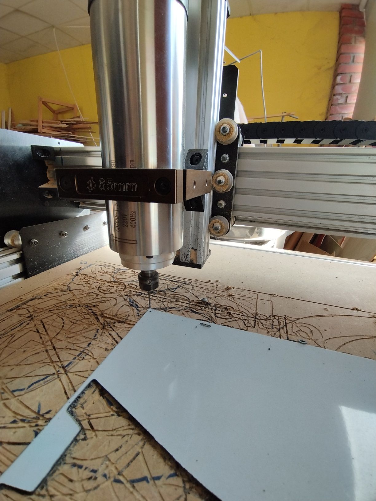 Cnc fresadora com Spin 500*500mm
