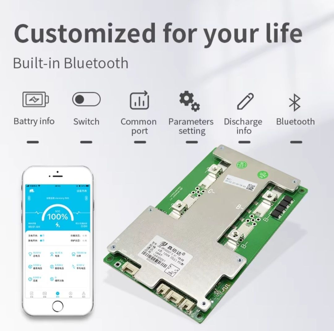 JBD Smart BMS 3s-4s lifepo4 NMC 100A-150А