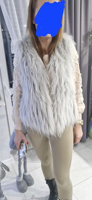 Futro naturalne kamizelka bezrękawnik lis rozm S M do L