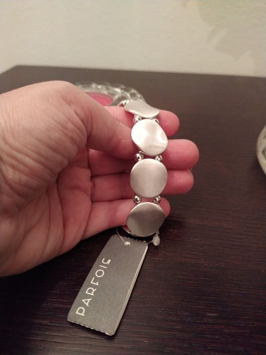 Pulseira prateada, elegante e original - Parfois - Nova!