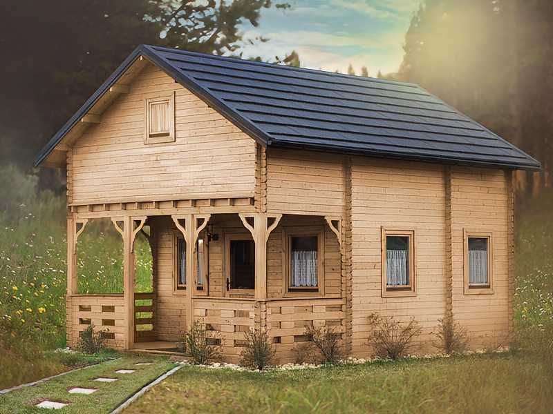 Domek drewniany Gabi 5x7 35m bal 44mm letniskowy