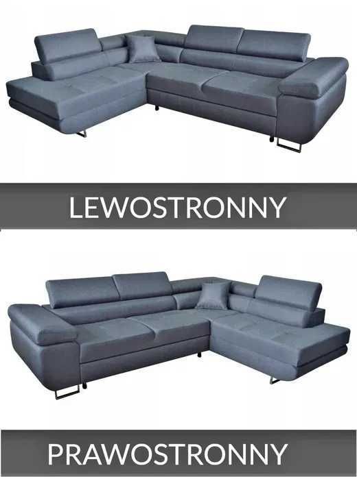 Rozkładany Narożnik MALMO L kanapa sofa REGULOWANE ZAGŁÓWKI łóżko