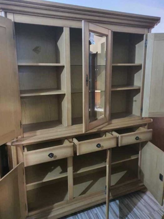 Piękny kredens drewniany dębowy elegancki masywny solidny FV DOWÓZ