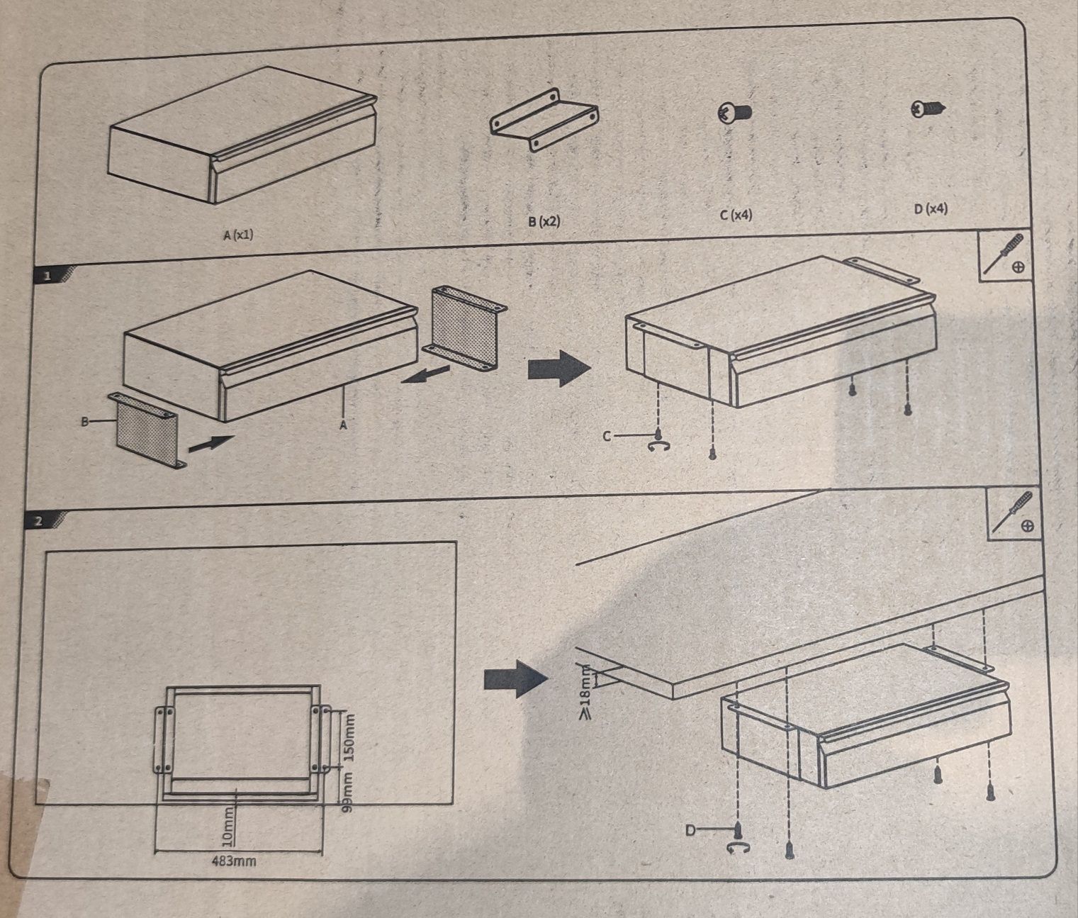 Gaveta de metal  para colocar em secretária