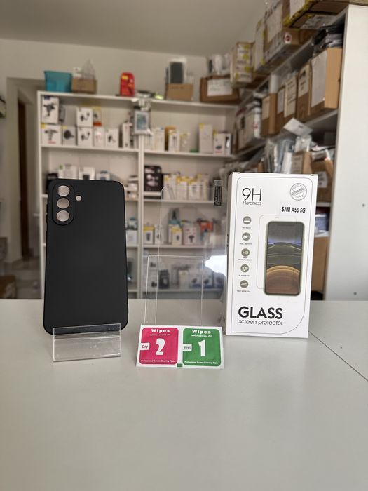 Etui Silicon czarne + SZKŁO hartowane do SAMSUNG GALAXY A56 4G / 5G