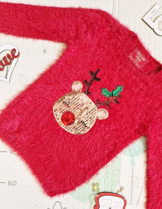 Новорічний Різдвяний чоловічок Primark Прімарк дівчинка 9-10 р світшот