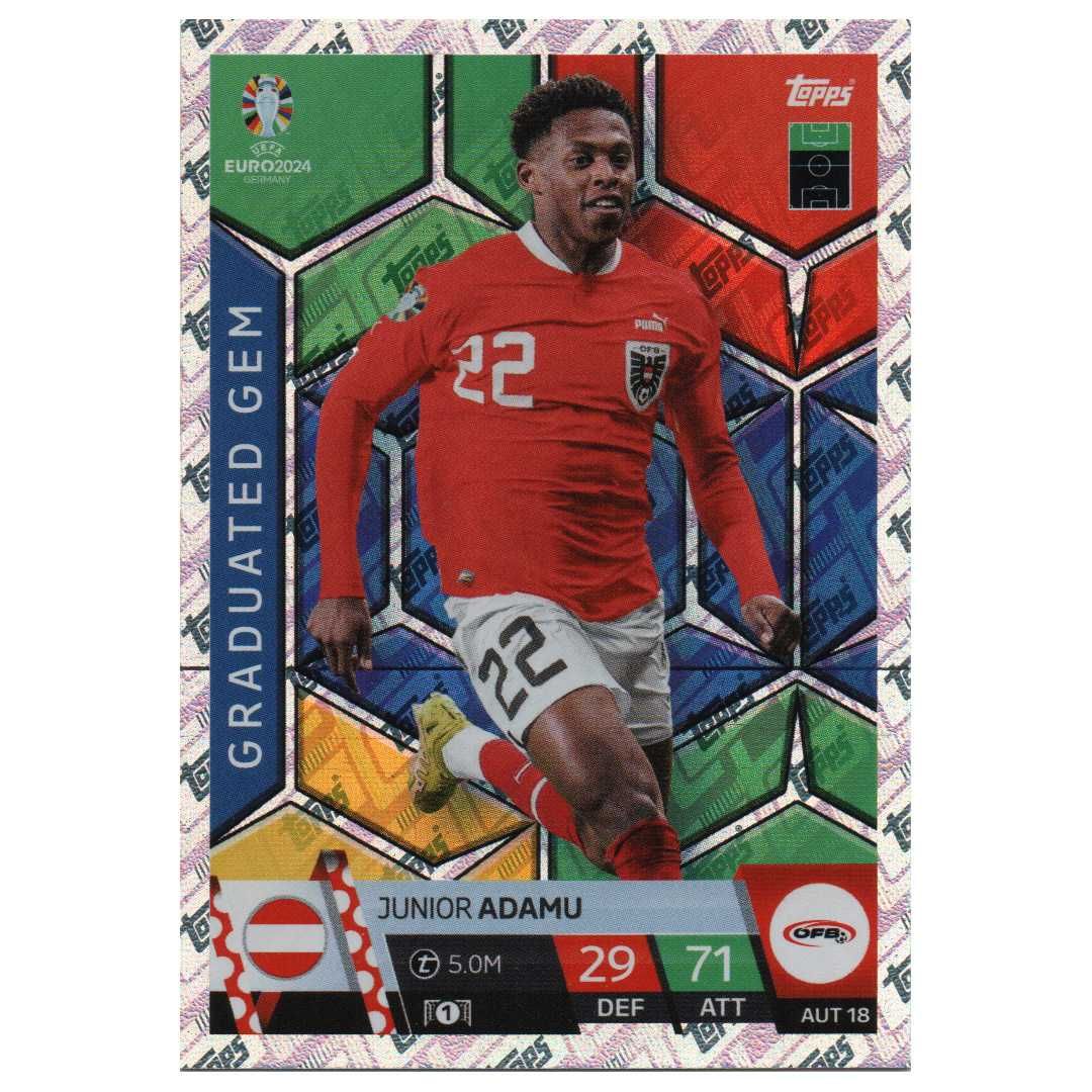 Karta Topps Euro 2024 Germany Junior Adamu Aut 18 Graduated Gem