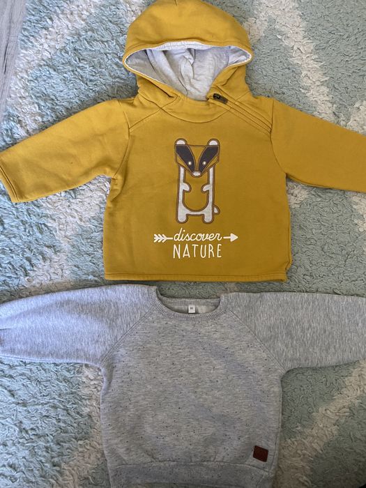 Zestaw dwie bluzy obaibi żółta 74-80 dla chłopca