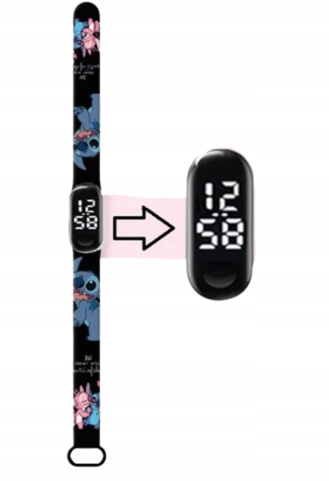 Zegarek Cyfrowy Led Stich Czarny