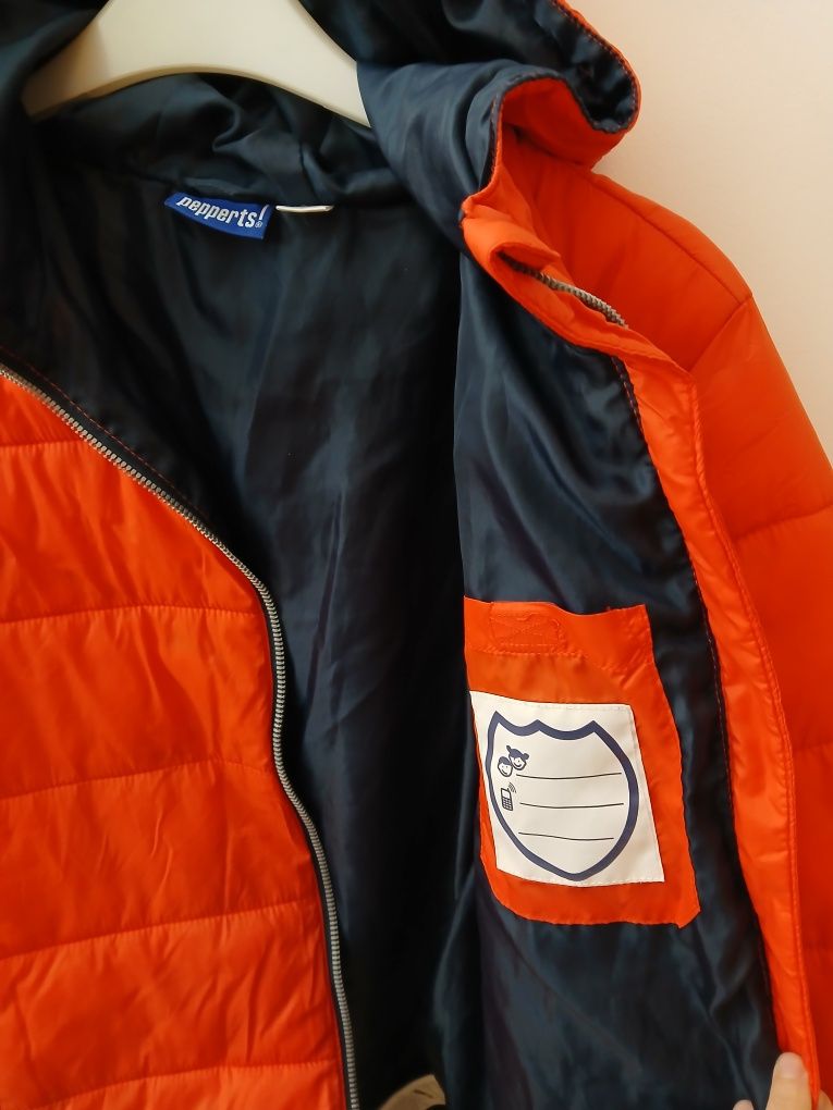 Zimowa kurtka z kapturem puchówka puffer 164cm