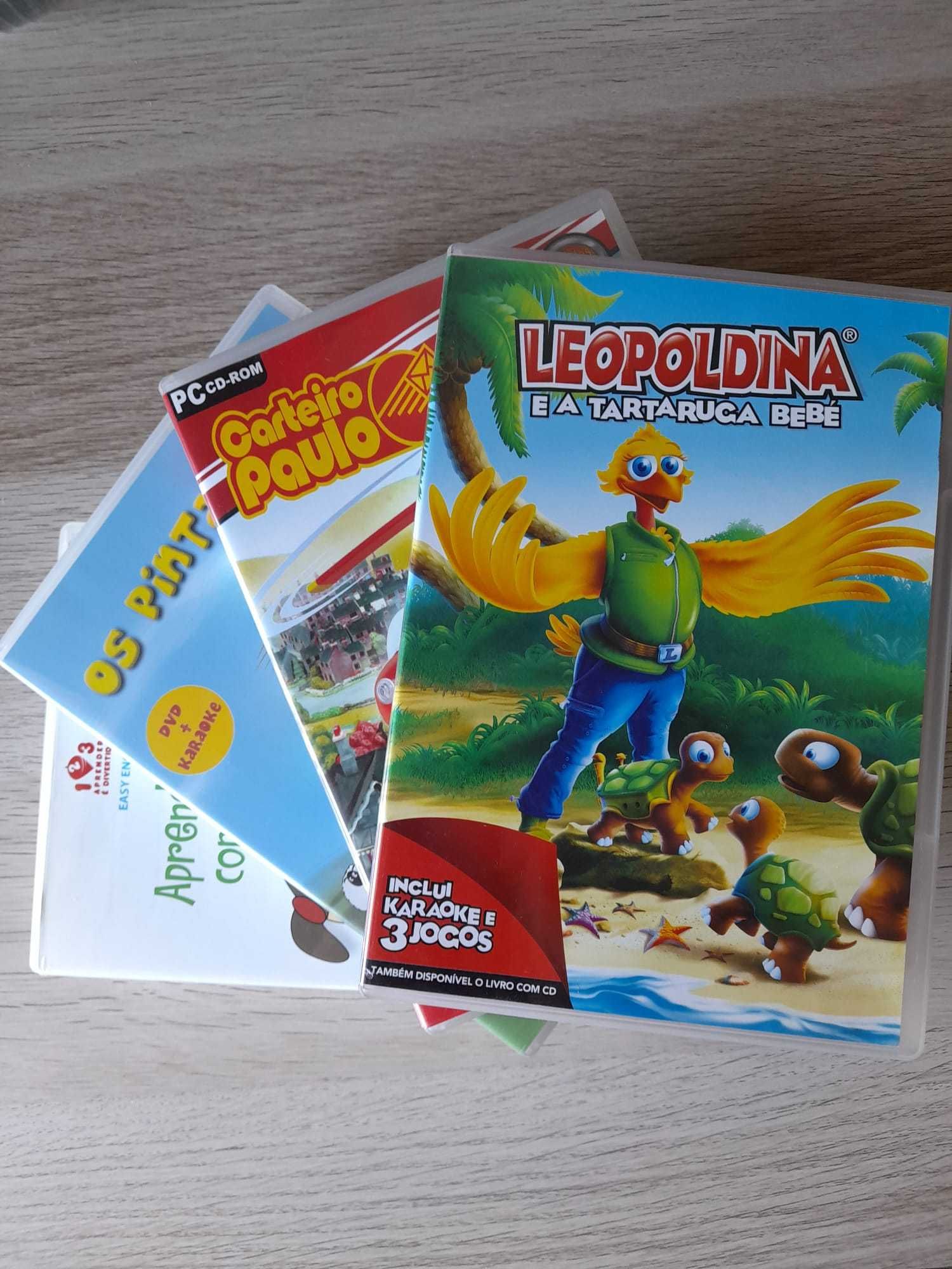 Quatro DVDs para crianças