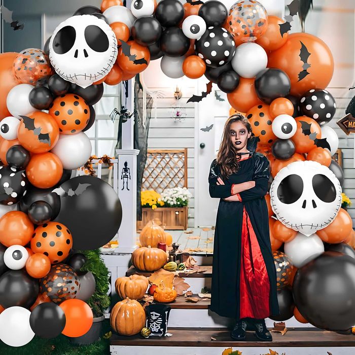 Zestaw Balonów Girlanda Balonowa Nietoperz Czaszka Halloween Przyjęcia