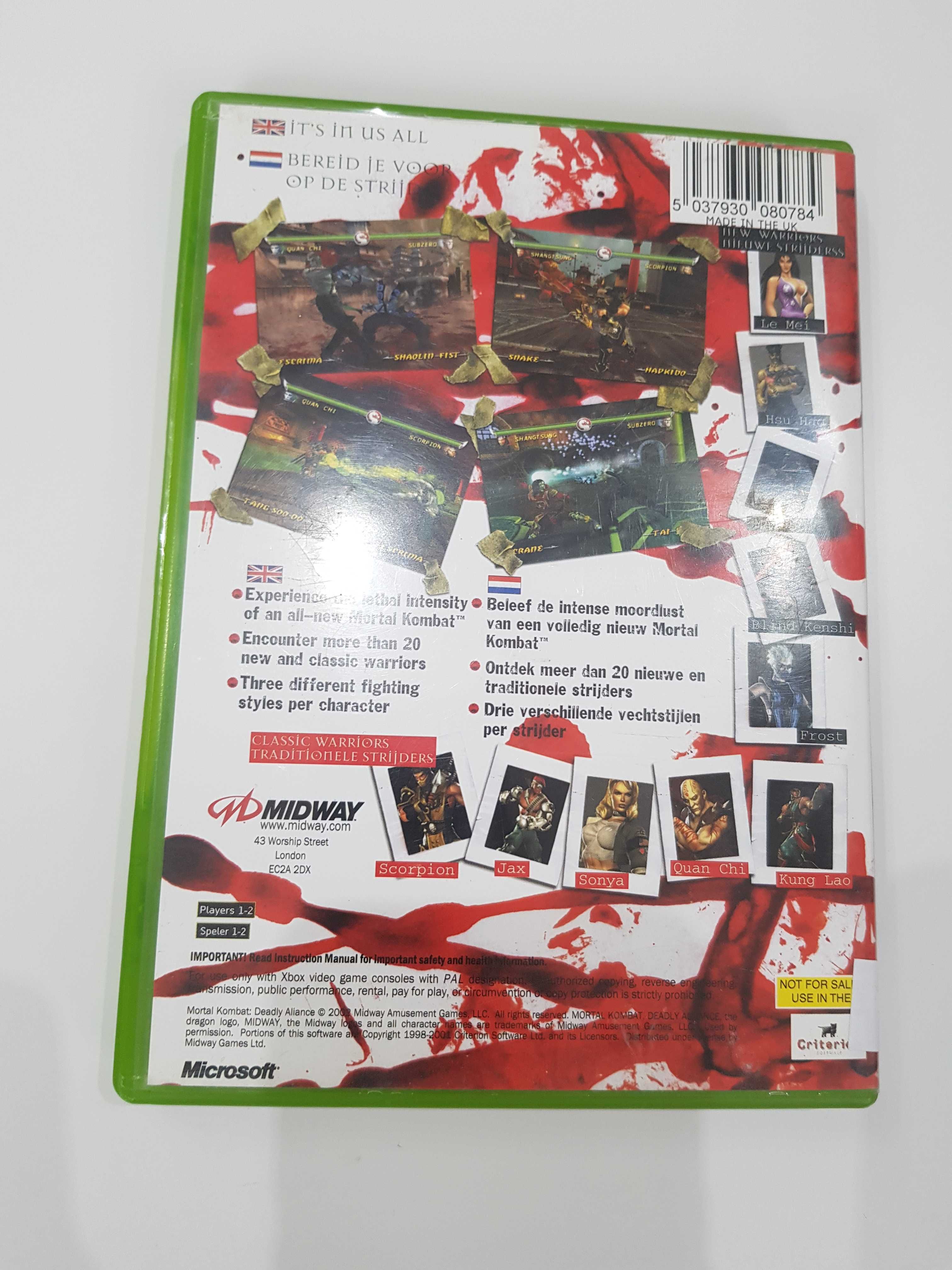 Mortal Kombat Deadly Alliance Xbox Classic Sklep Iława