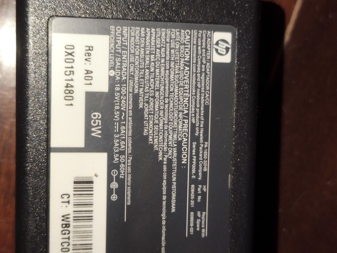Carregador portátil HP Hewlett Packard 65W 18.5v 3.5A 7.4x5.0mm