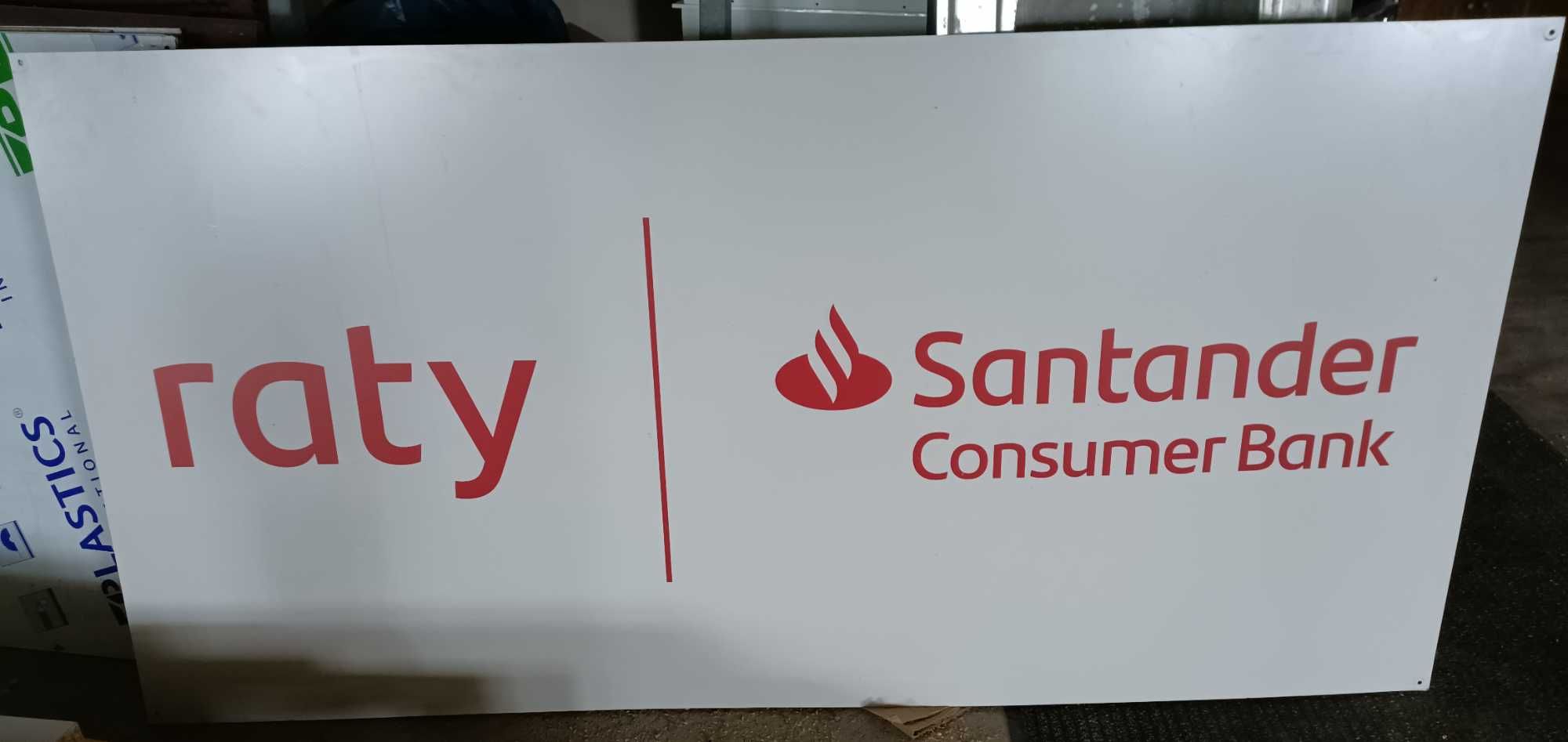 Reklama raty santander baner płyta panel reklamowy dibond alu