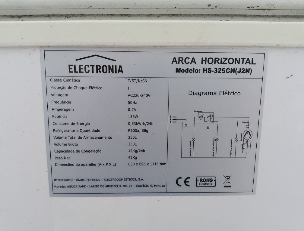 Vendo arca frigorífica
