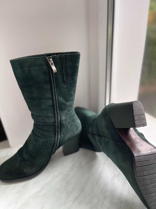 Жіночі чобітки польські зимові замш натуральний 40р