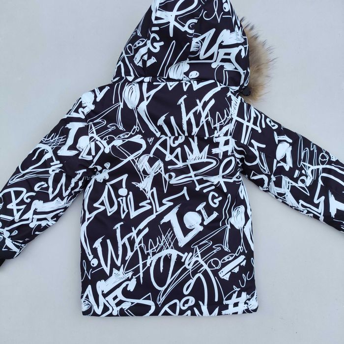 Зимова дитяча куртка для хлопчика 110-134 тепла натуральне хутро фліс