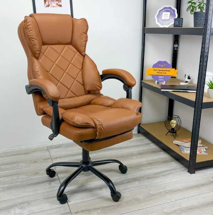 Офисное игровое кресло DEXON ткань экокожа подставка для ног Скидка