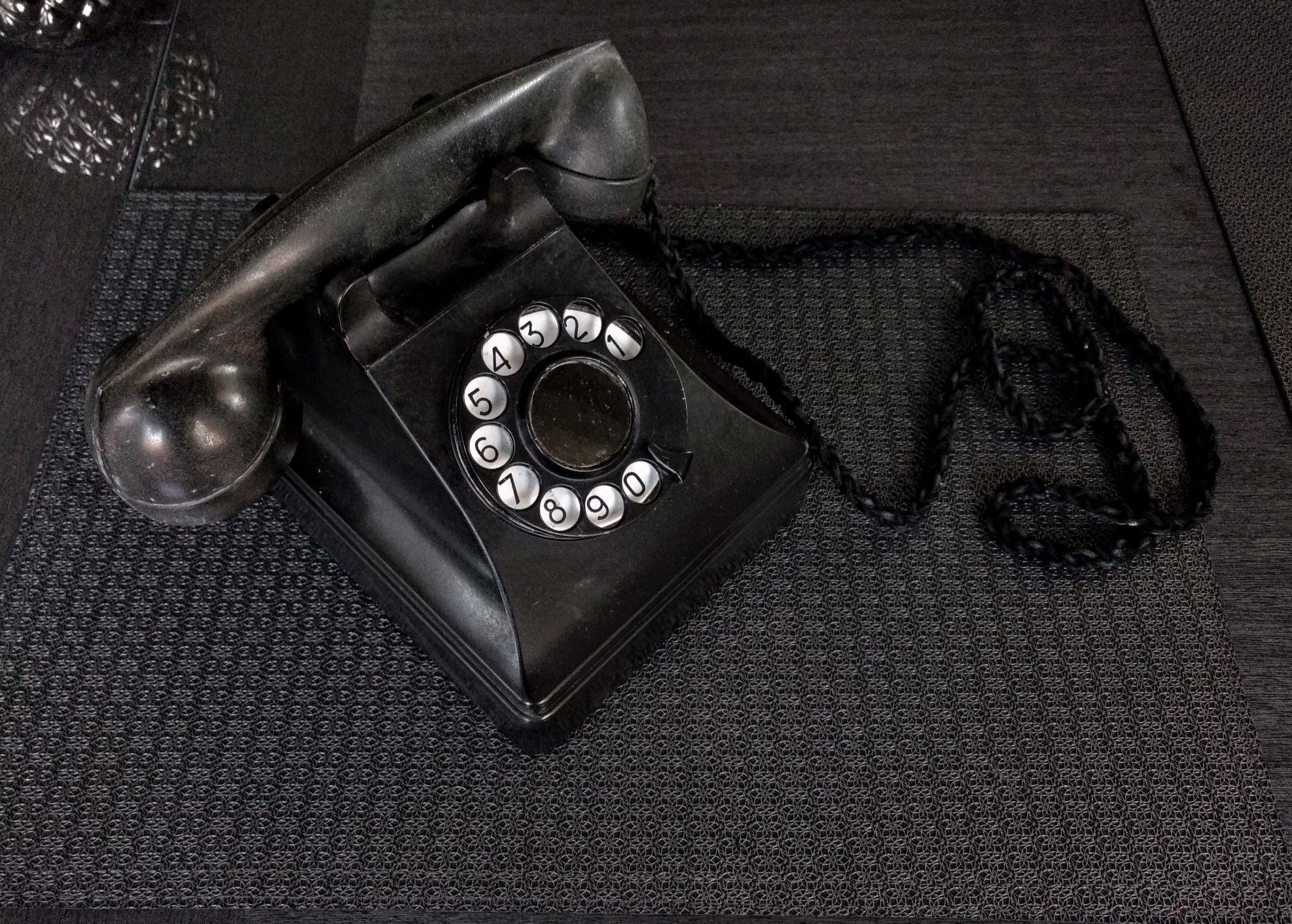 Telefon stary antyk ebonit retro klasyk bakielit vintage gadżet
