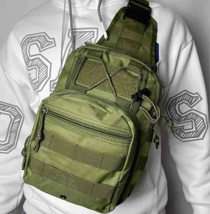 Тактическая сумка-кобура армейская нагрудная сумка военная через плечо