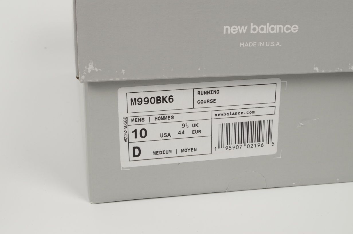 New Balance 990v6 Made in USA оригінал M990BK6 кросівки Black
