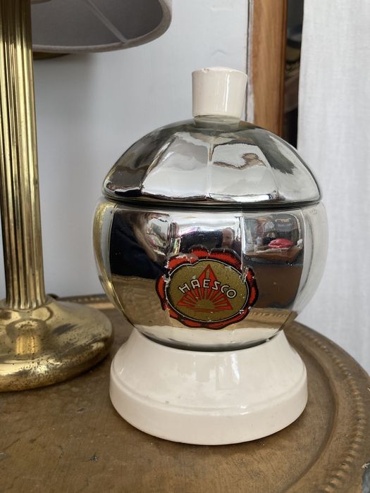 Kolekcjonerski ceramiczny pojemnik na kawior Haesco stara reklama