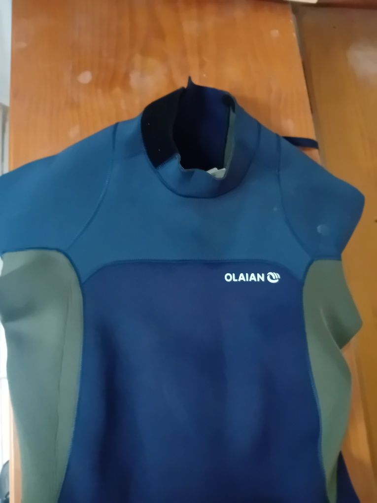 Fato de surf e mergulho p/ homem Olaian 500 neopreno   3/2  azul caqu