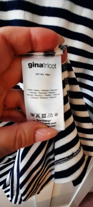 Sukienka ciążowa M/L 38/40 rozciągliwa w paski granatowo biale ginatri