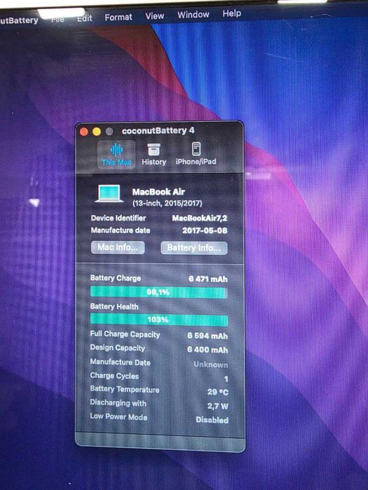 Apple Macbook Air 2017 I5/8/256