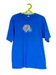 T-shirt Koszulka męska niebieska z krótkim rękawem okrągłym dekoltem