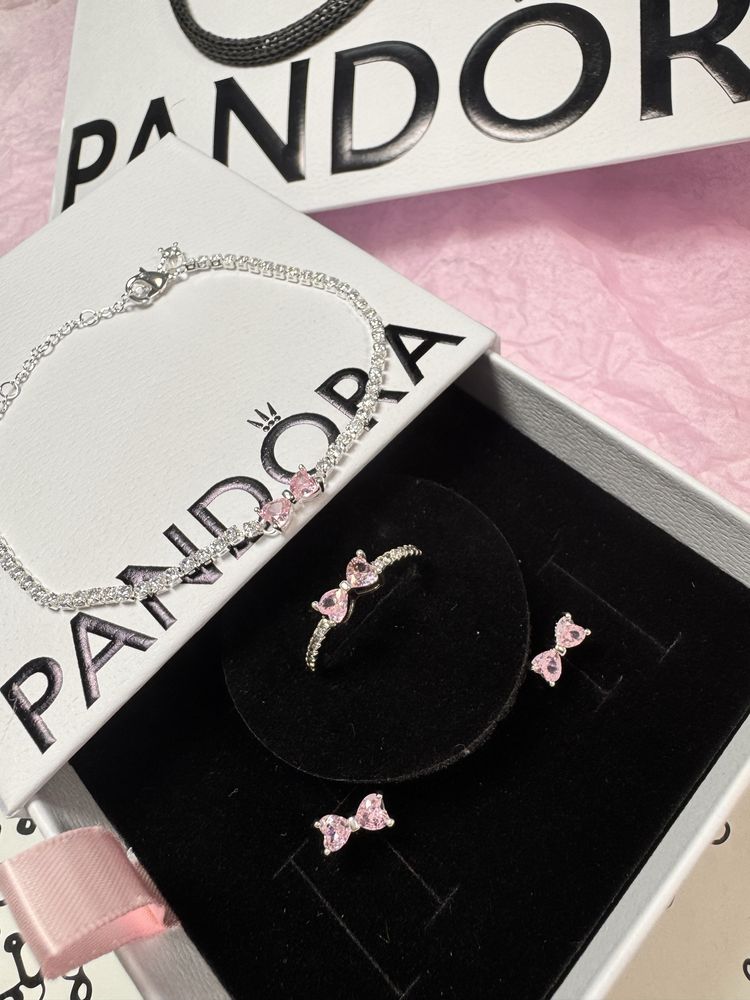 Каблучка Рожевий бантик Пандора Pandora