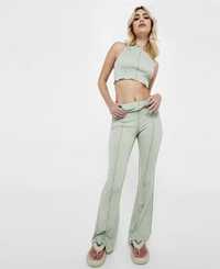 Літній Мятний костюм в рубчик топ та штани missguided crop n flare