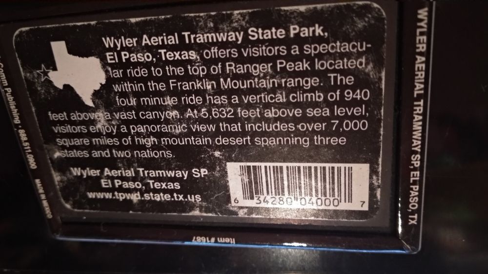 подарок из Техаса Texas WALER AERIAL TRAMWAY STATE PARK магнит сувенир