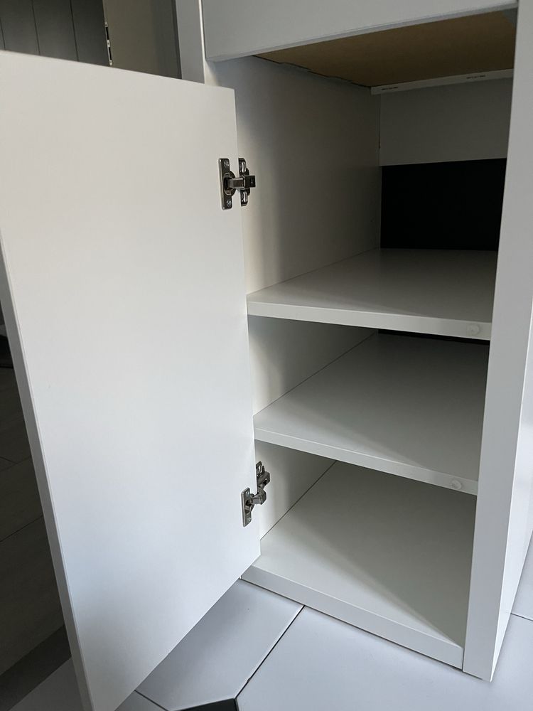 Biurko MICKE z nadstawką, IKEA, biały, 105x50 cm + 105x65 cm