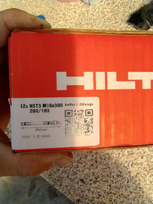 Анкер клин распорный hilti hst3 m 16×300 200/180